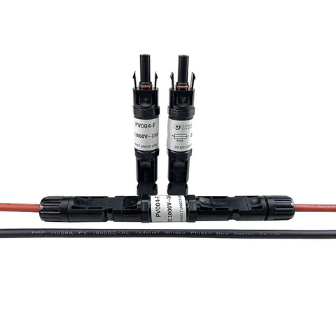 30A Solar Panel Connector in-Line Fuse Holder PV Wire Connectors Adaptor 1000V PV Connector