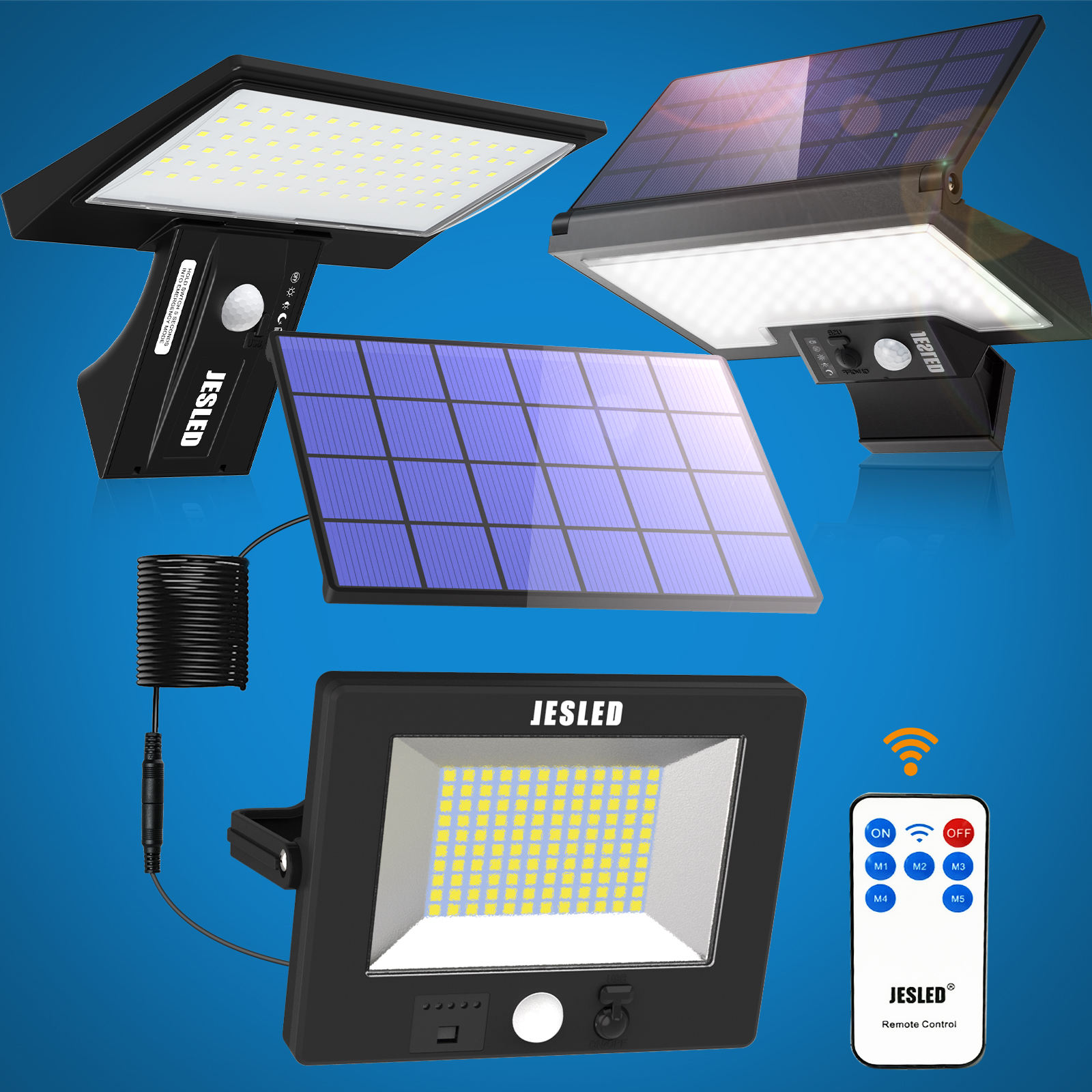 Outdoor Waterproof Foldable Remote Control Brightness Adjustable Solar LED Wall Lamp