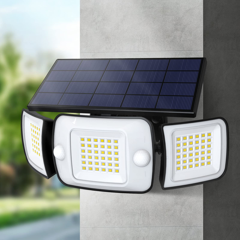 High Power 6000ma Outdoor Intelligent 3 Modes Adjustable Dual Sensor Induction LED Solar Lamp for yard with Solar Panel