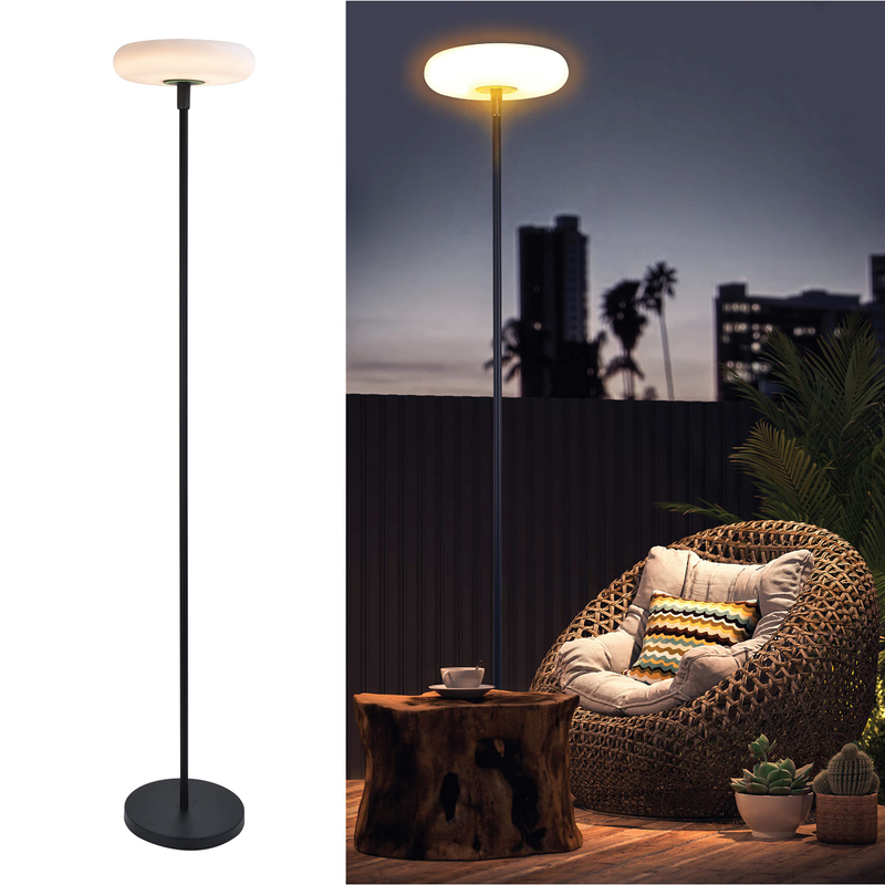 Outdoor 100% Solar Powered Fully Weatherproof Mushroom Shape Simple Decor LED Source Solar Floor Lamp
