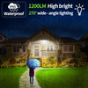 High Power 6000ma Outdoor Intelligent 3 Modes Adjustable Dual Sensor Induction LED Solar Lamp for yard with Solar Panel