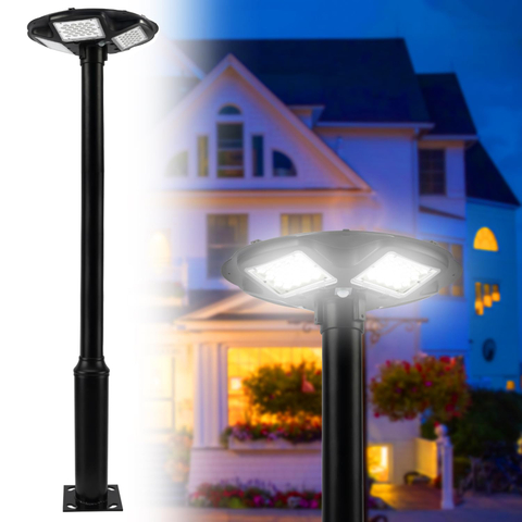 Outdoor IP67 Waterproof Landscape Path Decoration 8 Inch Solar Street Lamp with Remote for Lawn Pathway Driveway Yard