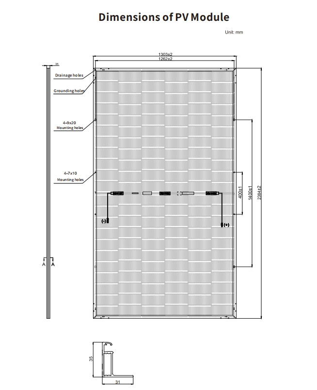 High Power and Efficiency N-Type HJT 700W Solar Panel Solar Plate