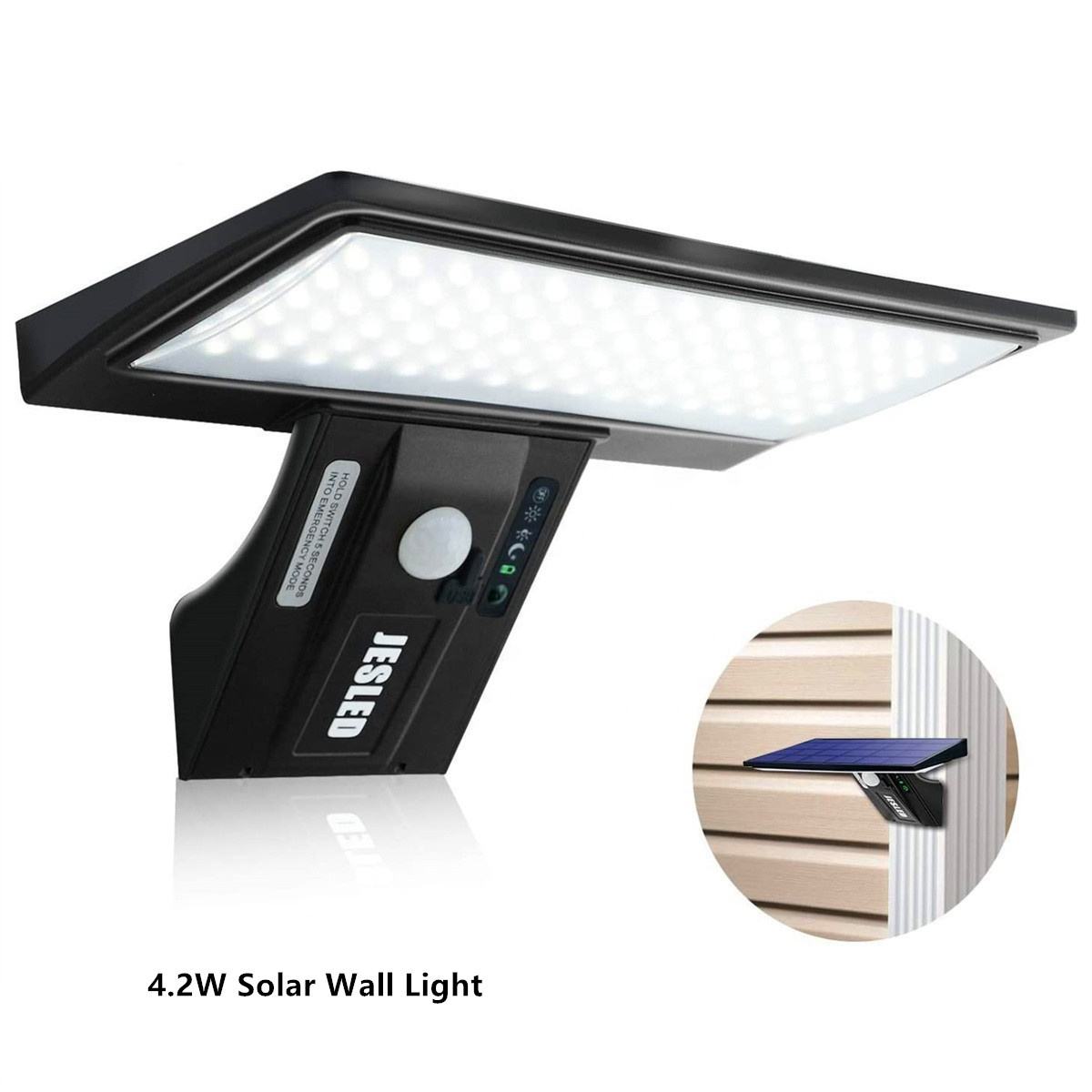 Outdoor Waterproof Foldable Remote Control Brightness Adjustable Solar LED Wall Lamp