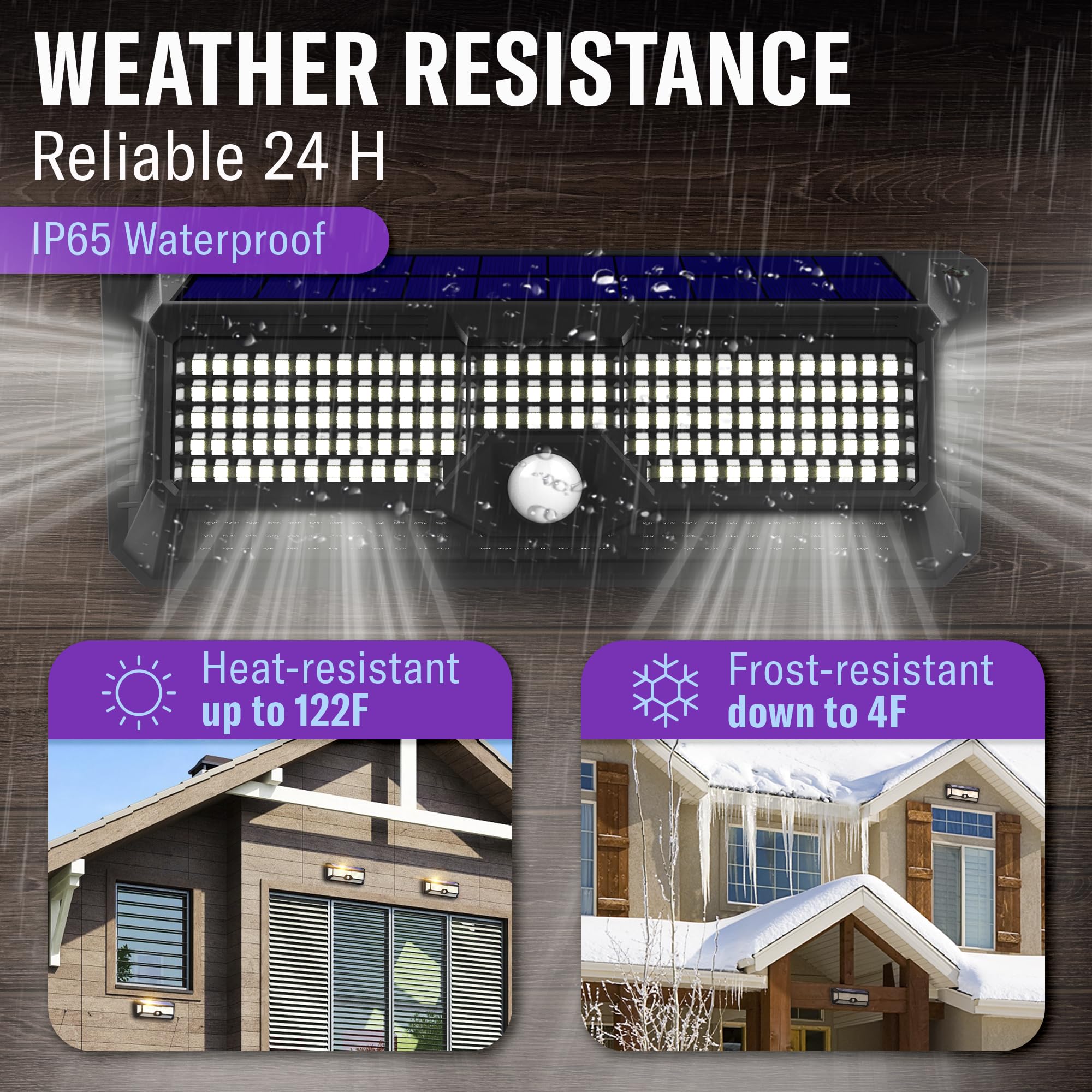 Outdoor LED 4400mAh Battery Solar Powered Waterproof Motion Induction Security Spot Lights for Patio Garden Porch Courtyard