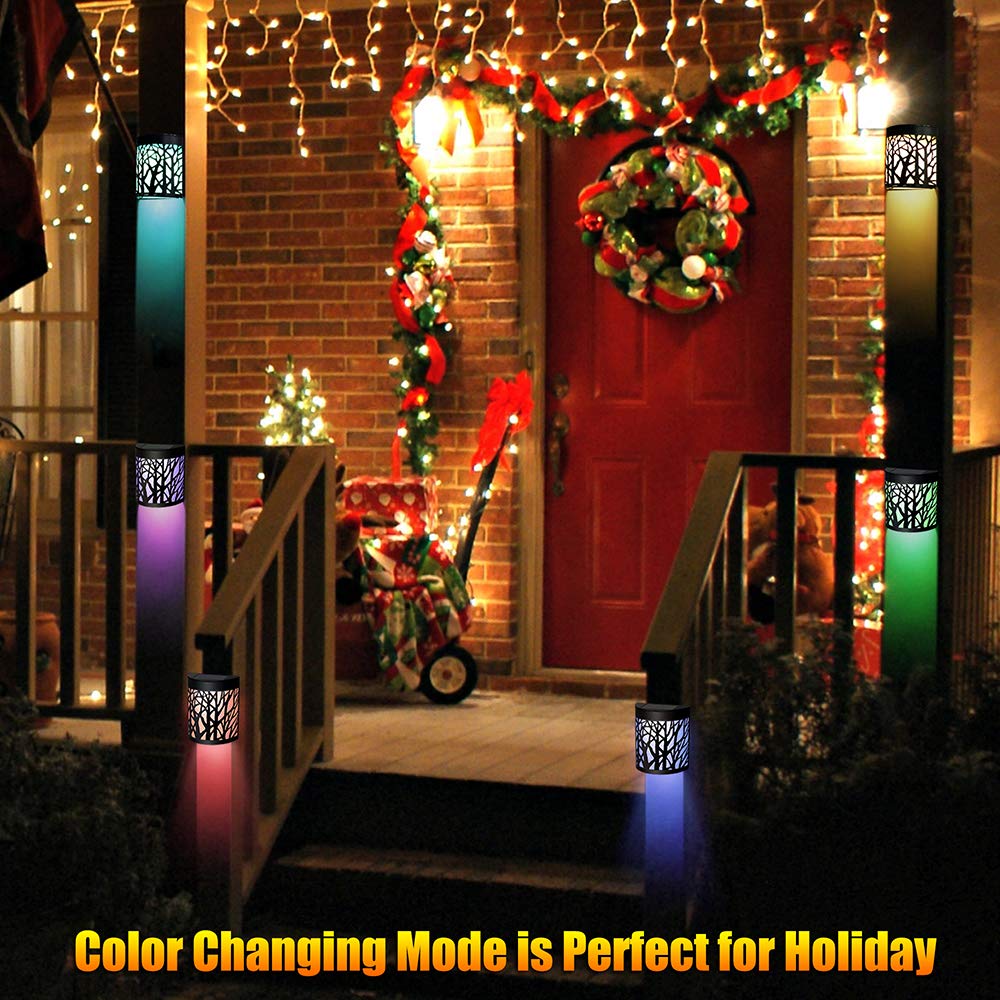 Designer Style Fashional Outdoor Garden Yard Decoration Metal Durable Waterproof Solar Power Metal Wall Lamp with Brightness Adjustable Color Changing