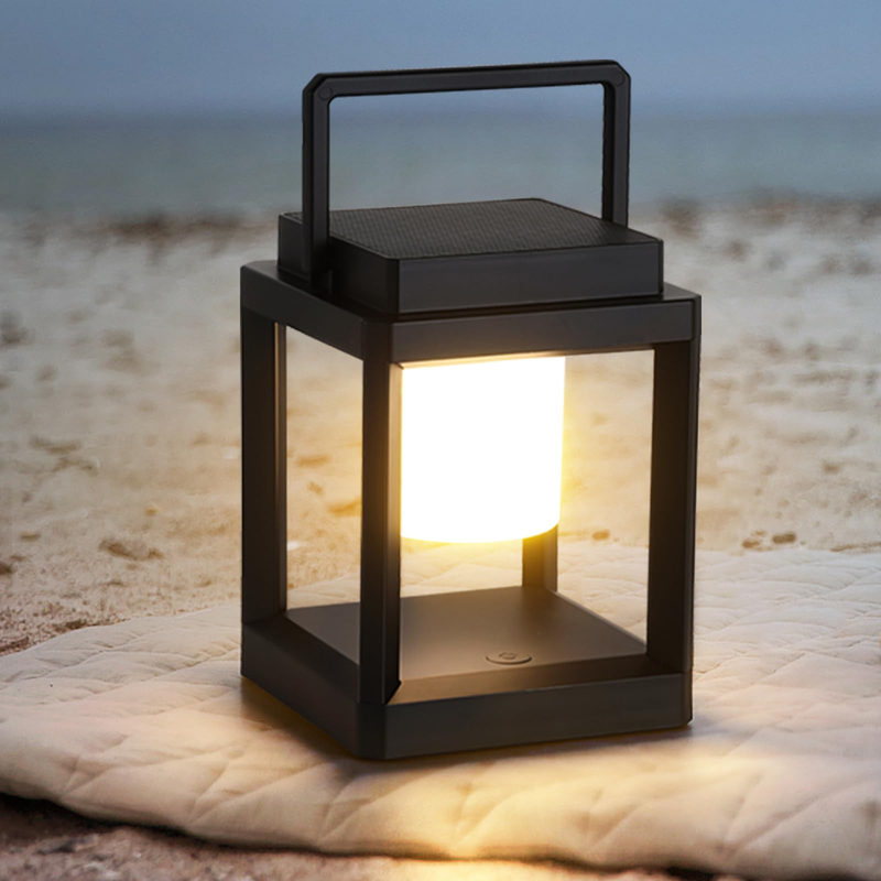 Outdoor Waterproof Portable Convenient Solar Lantern Shape LED Solar Table Lamp for Camping 
