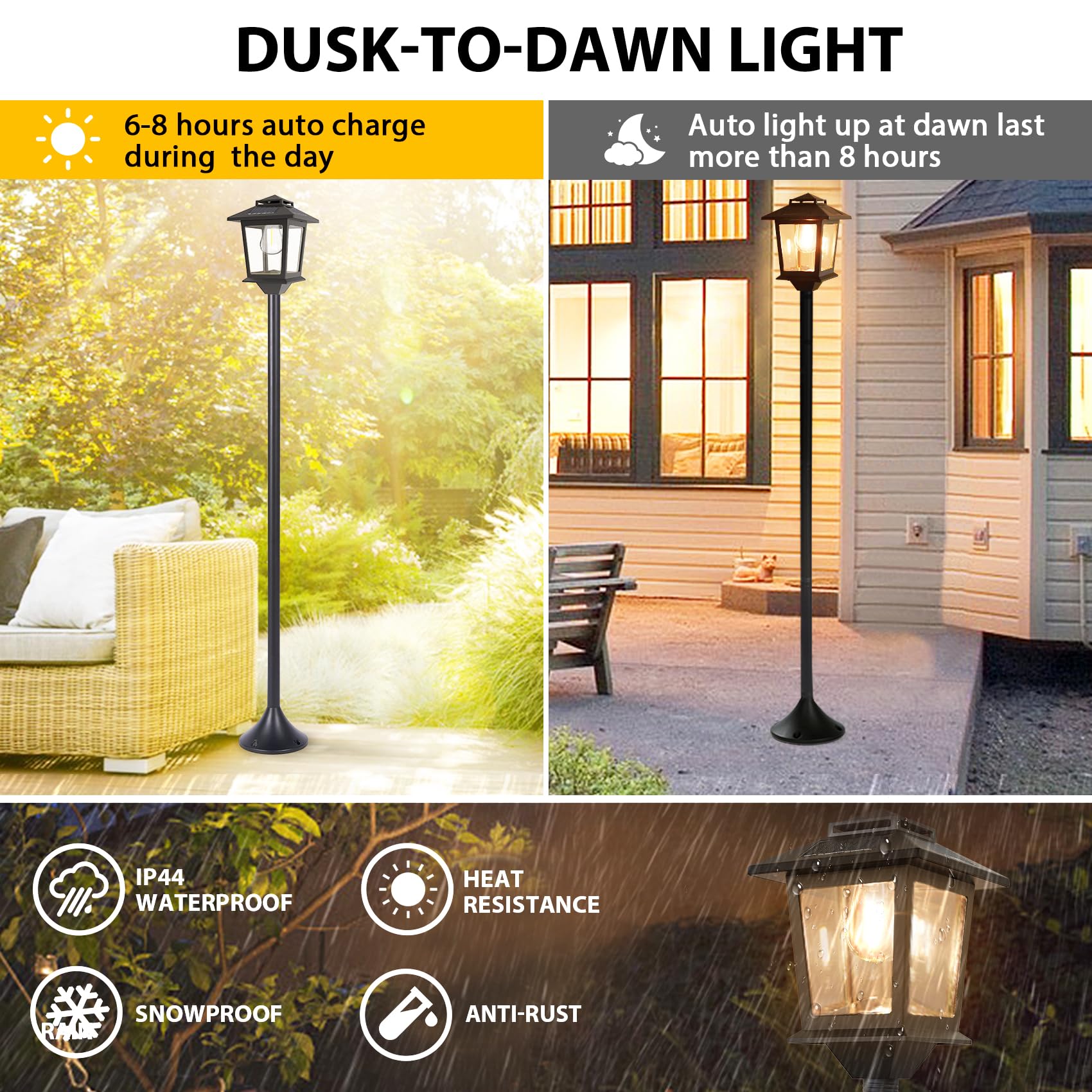 Waterproof Outdoor Garden Yard Decoration Solar LED Floor Lmap with Warm Light