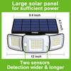 High Power 6000ma Outdoor Intelligent 3 Modes Adjustable Dual Sensor Induction LED Solar Lamp for yard with Solar Panel