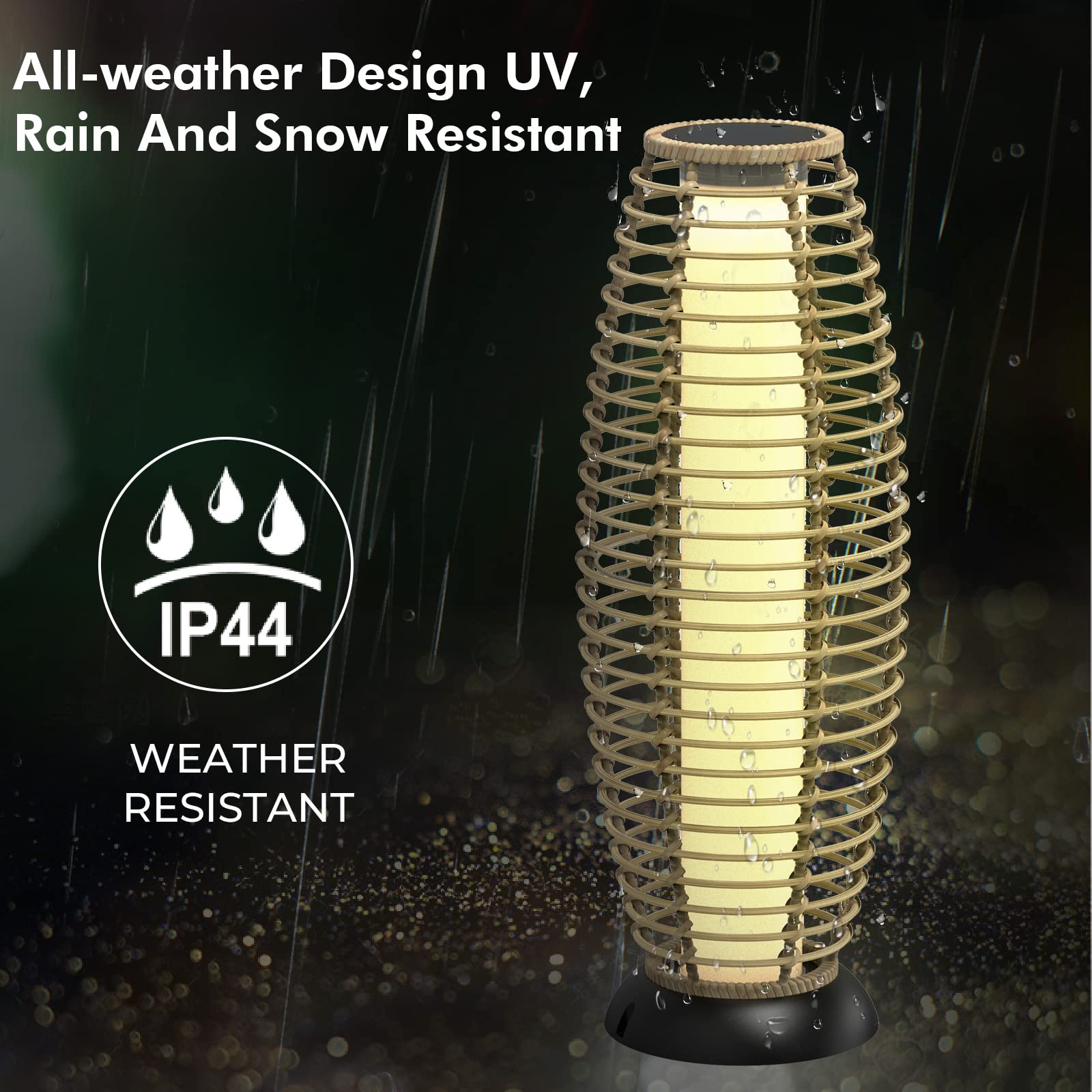Outdoor Floor Lamp Solar Powered Lantern Waterproof for Garden Porch Decor, Large Crossover Outdoor Landscape Solar Power Floor Lamp