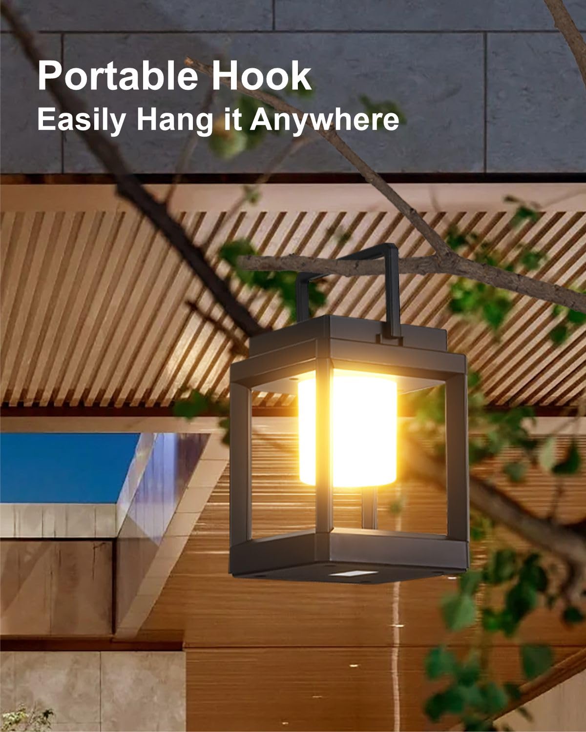 Outdoor Camping Reading Rechargeable Lantern Shape Decoration Solar Power Table Lamp