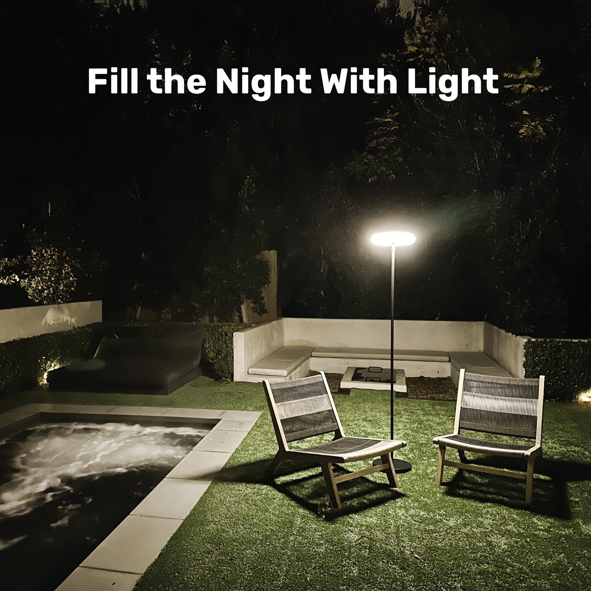 Outdoor 100% Solar Powered Fully Weatherproof Mushroom Shape Simple Decor LED Source Solar Floor Lamp