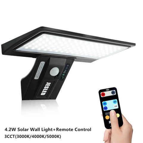Outdoor Waterproof Foldable Remote Control Brightness Adjustable Solar LED Wall Lamp