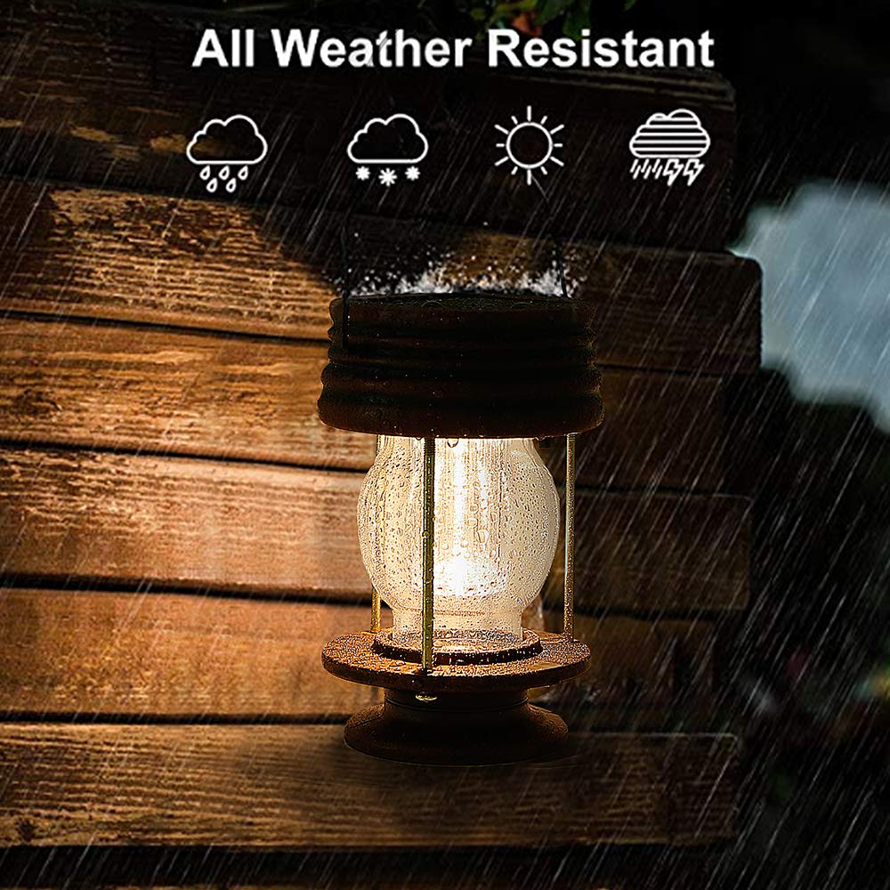 Portable Convenient Outdoor Solar Garden Pathway Decoration Waterproof Anti-Corrosion LED Lantern Solar Lamp for Camping 