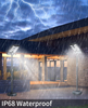 8000W High Power IP68 Waterproof Outdoor 6.5ft Pole, 3000K/4000K/6500K Solar Floor Lamps Dusk to Dawn Solar Security Lights