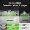 High Power 6000ma Outdoor Intelligent 3 Modes Adjustable Dual Sensor Induction LED Solar Lamp for yard with Solar Panel