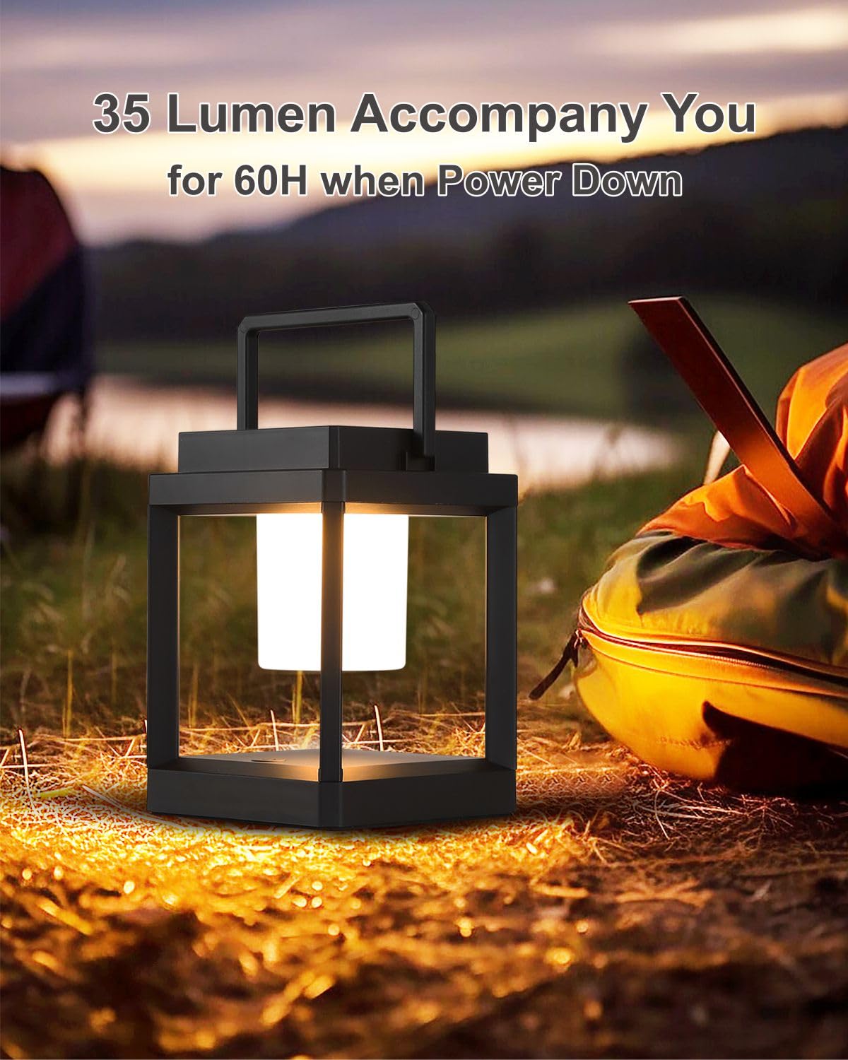 Outdoor Camping Reading Rechargeable Lantern Shape Decoration Solar Power Table Lamp