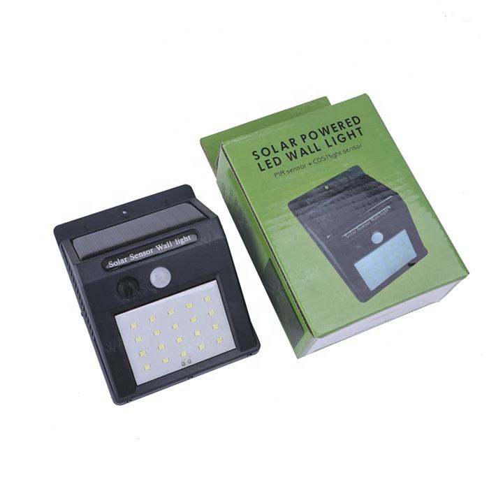 Outdoor Waterproof Solar Powered Wireless Security Lights Solar LED Induction Wall Lamp with 20 LED Solar Lights