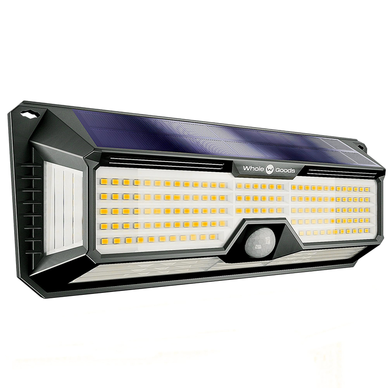 Outdoor LED 4400mAh Battery Solar Powered Waterproof Motion Induction Security Spot Lights for Patio Garden Porch Courtyard