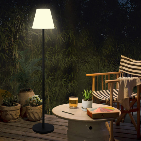 Solar Power Outdoor Waterproof Rechargeable Warm Whilte LED Solar Floor Lamp for Garden Pool Lawn