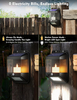 Dual-mode Solar Power Candlelight Fickering Outdoor Waterproof Solar Wall Lamp for House Garden Gate Pool
