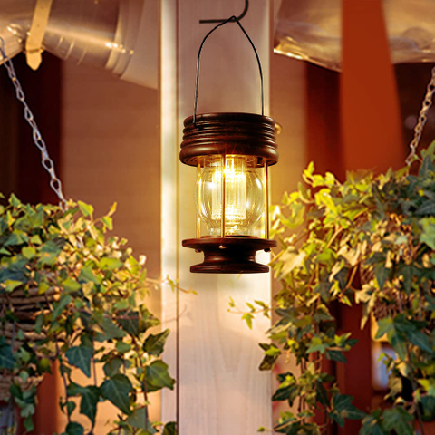Portable Convenient Outdoor Solar Garden Pathway Decoration Waterproof Anti-Corrosion LED Lantern Solar Lamp for Camping 